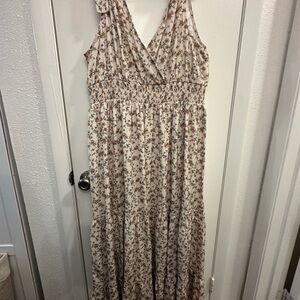 Chic Soul Cream Floral Maxi Dress